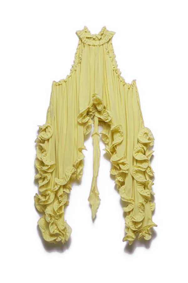 Romantic Drama – Ausgestelltes Top mit welligen Volants und Nackenbindung