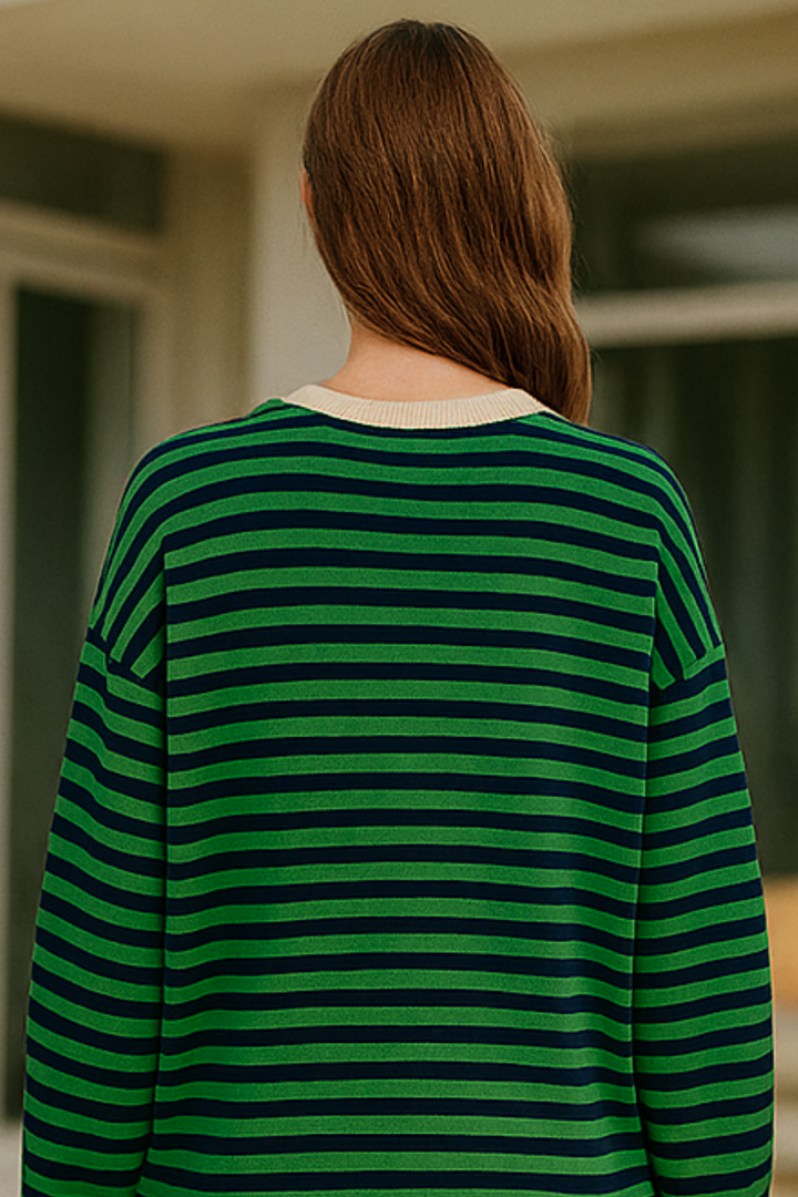 Dahlia | Gestreifter Baumwoll-Pullover