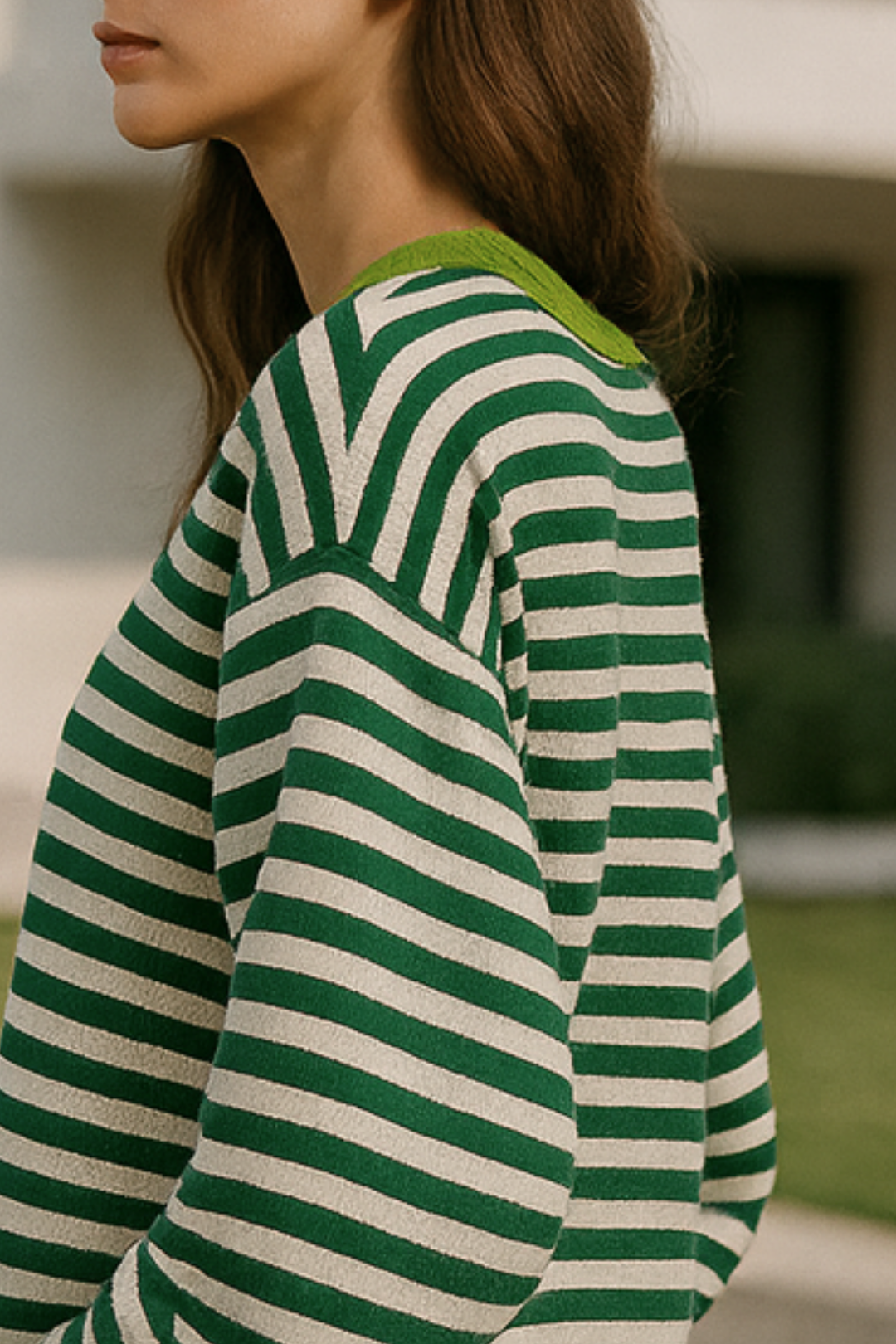 Dahlia | Gestreifter Baumwoll-Pullover