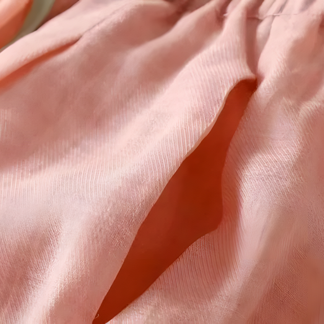 Yndira Leinenhose in Naturton - Rosa