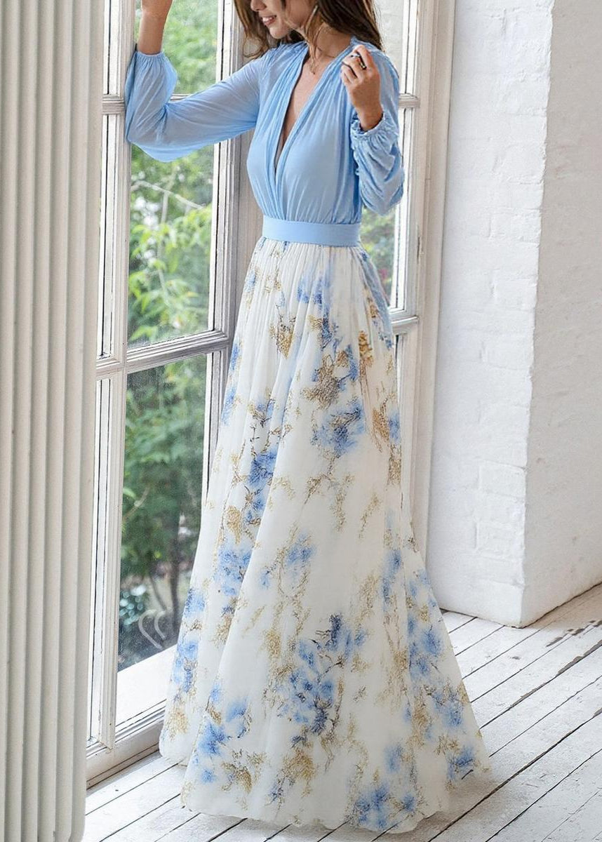 Madeleine Floral V-Neck Flowing Maxi Dress for Any Occasion