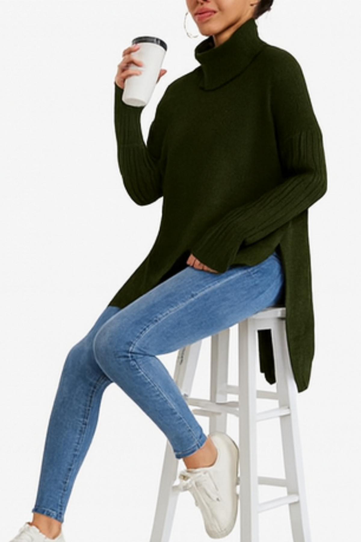 Bridgette | Langer Rollkragenpullover