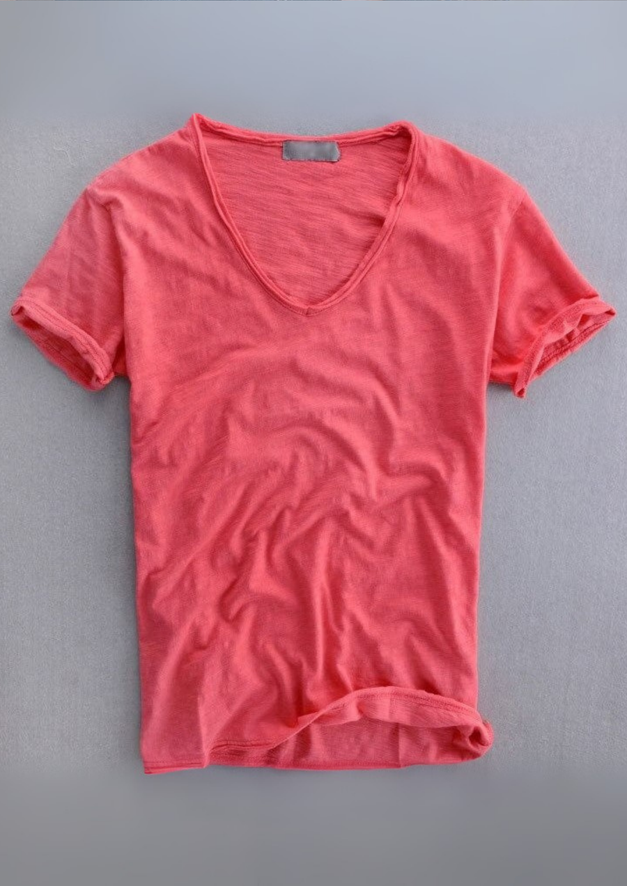 Jadrien Premium Soft Organic Cotton V-Neck T-Shirt - Red