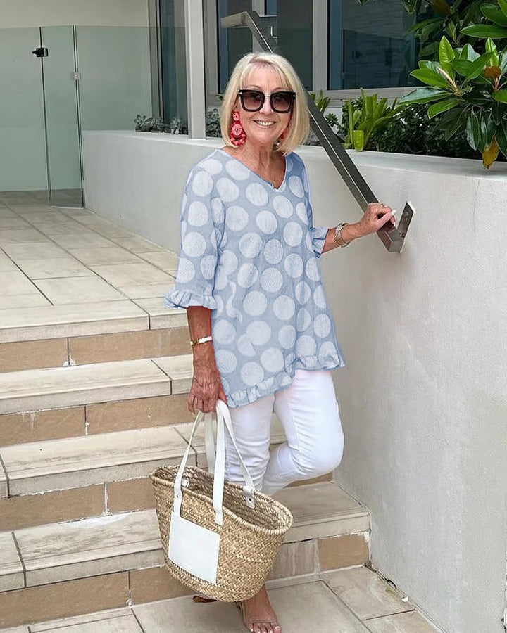 Bella™ | Weiches Polka Dot Tunika-Shirt