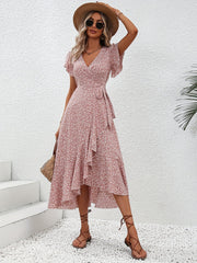 Indie – Kleid mit kleinem Blumenmuster und Schnürung