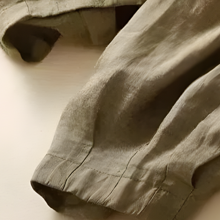 Yndira Leinenhose in Naturton - Oliv