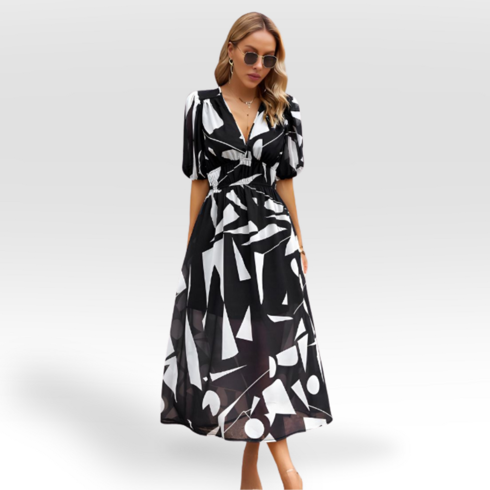 Elizabeth | LOCKERES MIDIKLEID MIT V-AUSSCHNITT