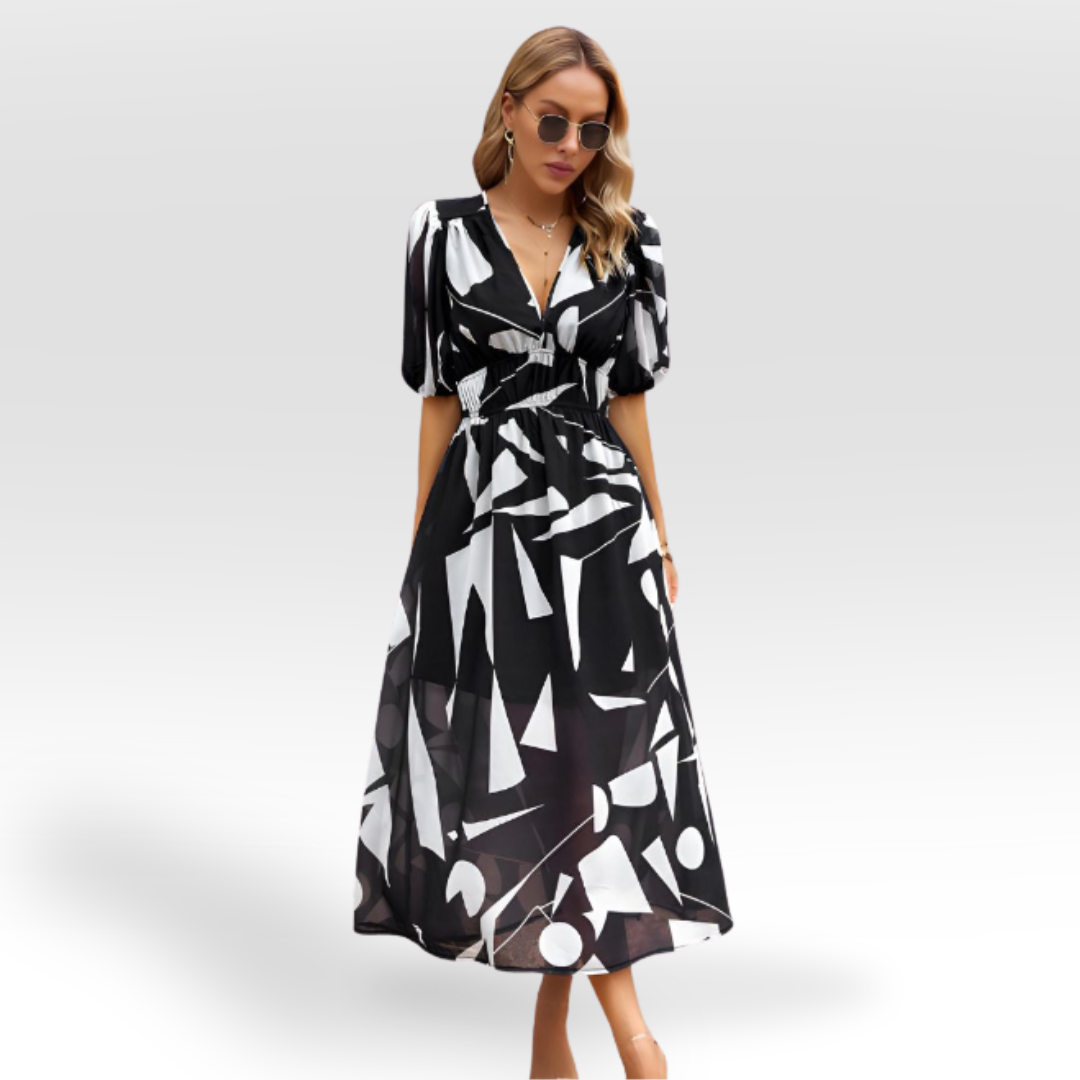 ELIZABETH | LOCKERES MIDIKLEID MIT V-AUSSCHNITT