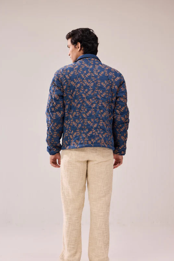 Hamzah | Bestickte Steppjacke aus Denim