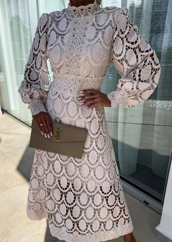 Lilian Flattering Lace Maxi Dress for Special Occasions