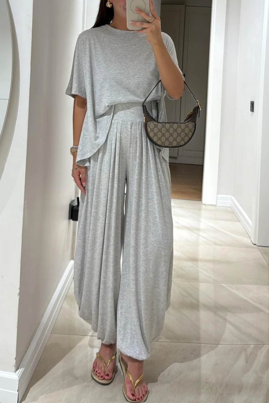 Layla Cotton Two-Piece Set | Gray