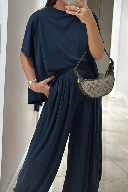 Layla Baumwoll-Zweiteiler - Blau