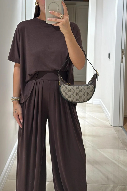 Layla Baumwoll-Zweiteiler - Braun