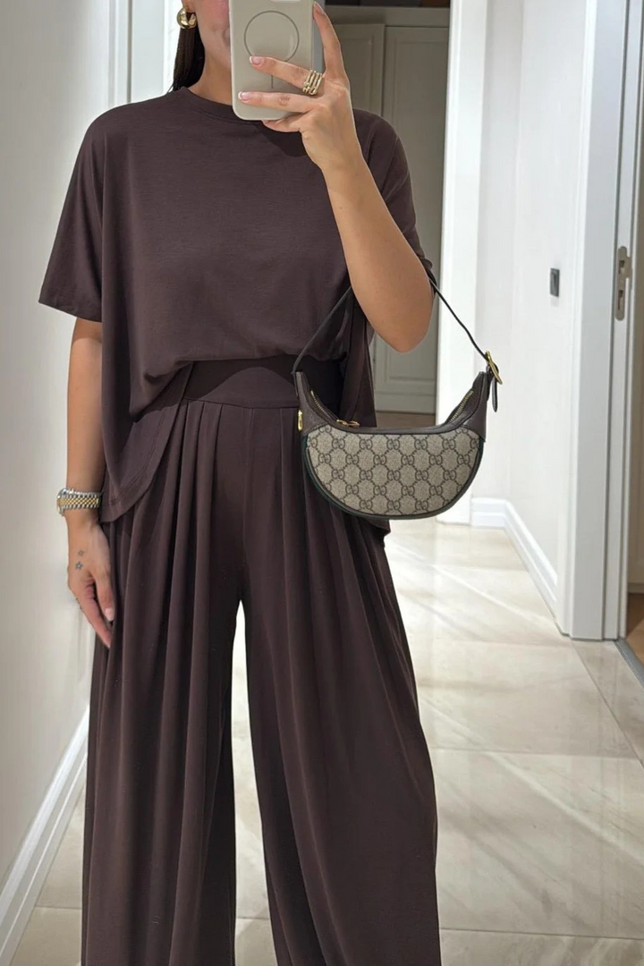 Layla Baumwoll-Zweiteiler - Braun