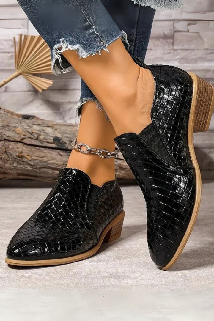 Xandra Orthopädische Oxford-Schuhe aus Leder - Schwarz