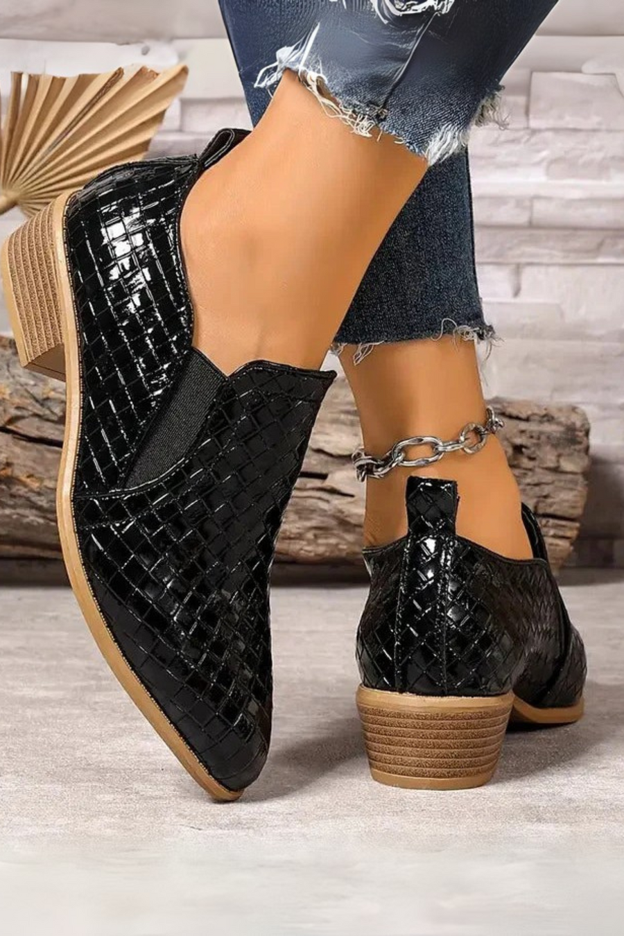 Xandra Leather Orthopedic Oxford Shoe Black