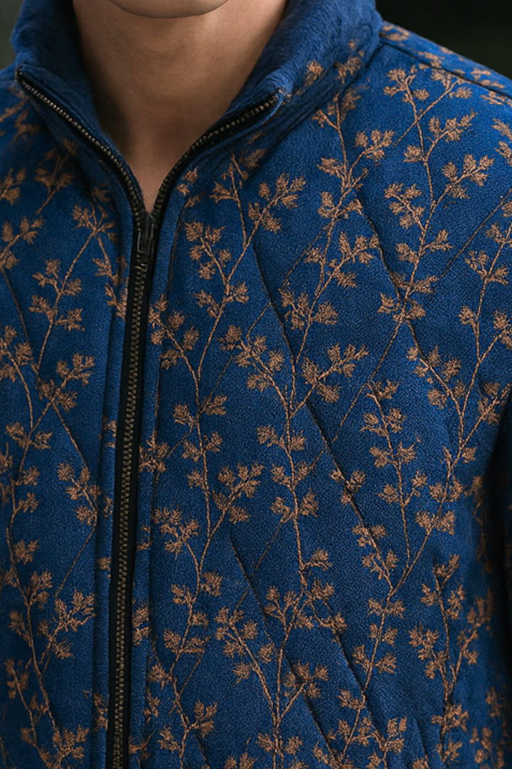 Hamzah | Bestickte Steppjacke aus Denim