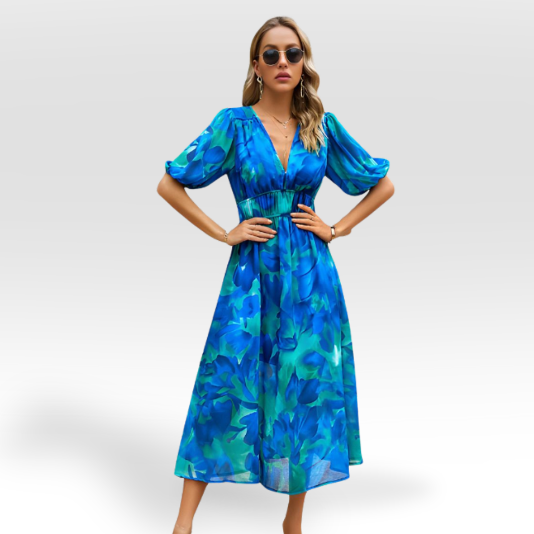 ELIZABETH | LOCKERES MIDIKLEID MIT V-AUSSCHNITT
