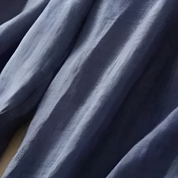 Yndira Leinenhose in Naturton - Blau