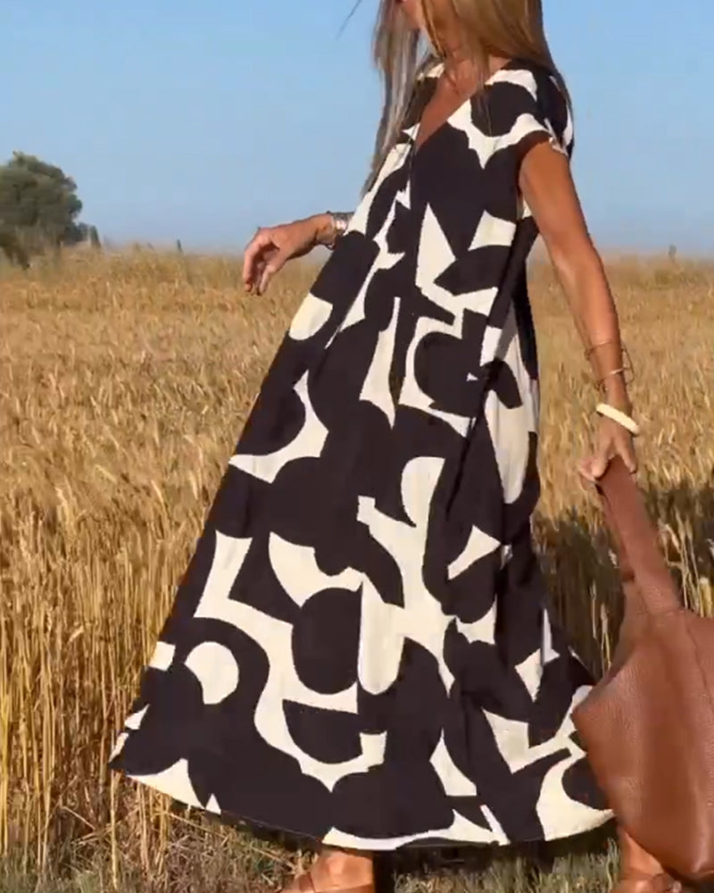 Sophia™ | Kleid mit Print und V-Ausschnitt