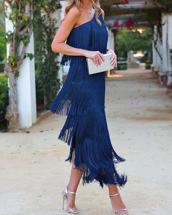 Lauren | Elegantes und Raffiniertes Kleid mit Fransen