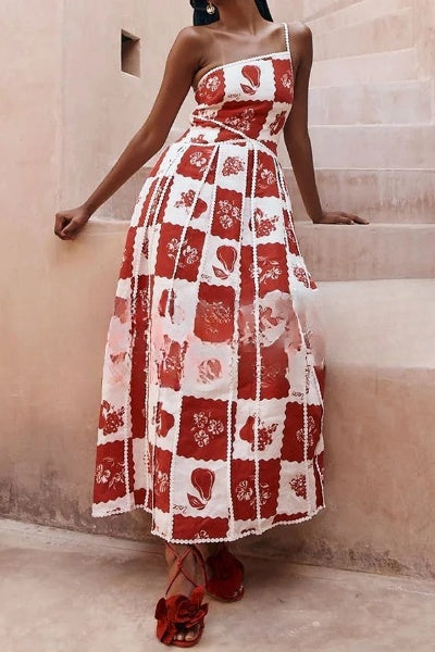 Bernadette | Elegantes ausgestelltes Kleid mit originalem Muster