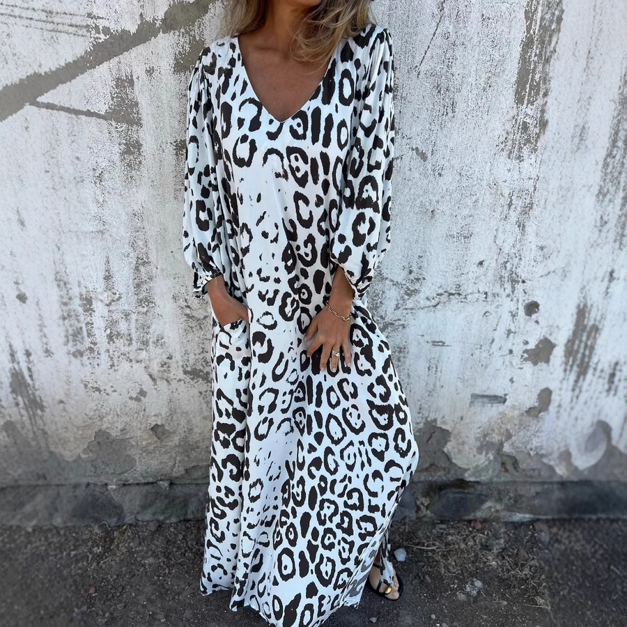 Denise Leopard Print Dress