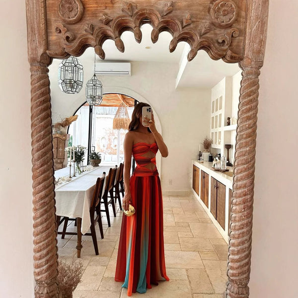 Margot | Langes Kleid mit Spaghettiträgern