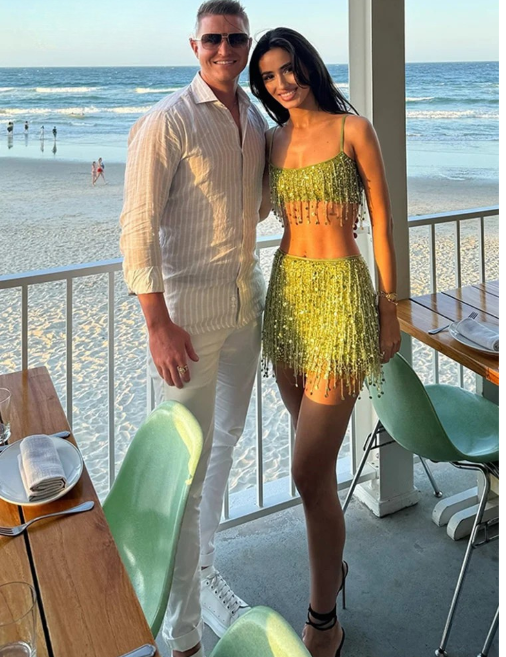 Leilani – Glamouröses 2-teiliges Set mit Perlenfransen