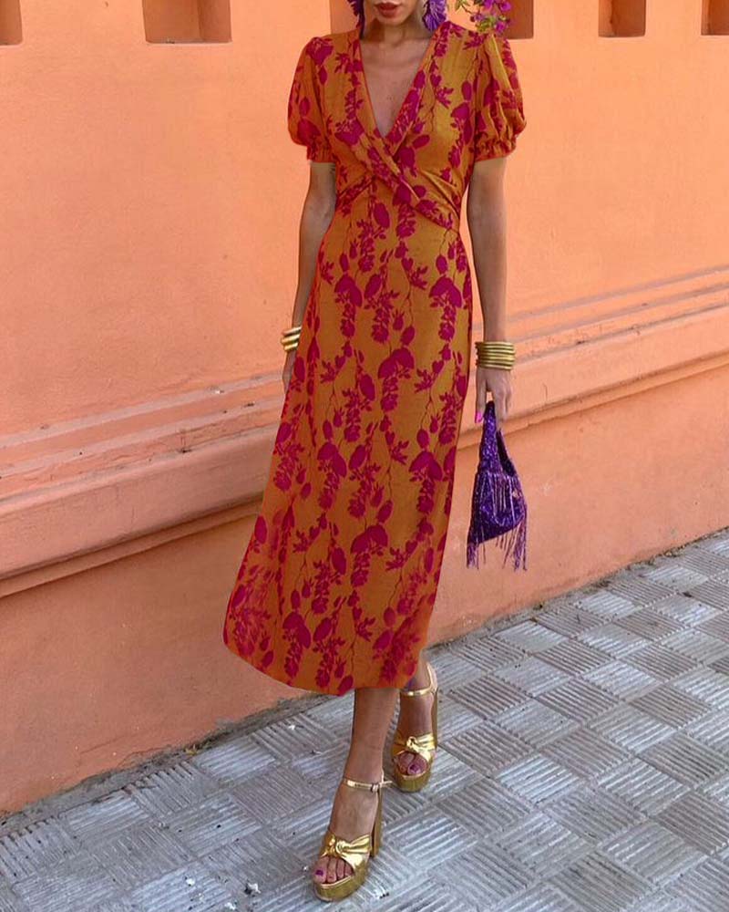 Angelina – Atemberaubendes Midikleid mit V-Ausschnitt