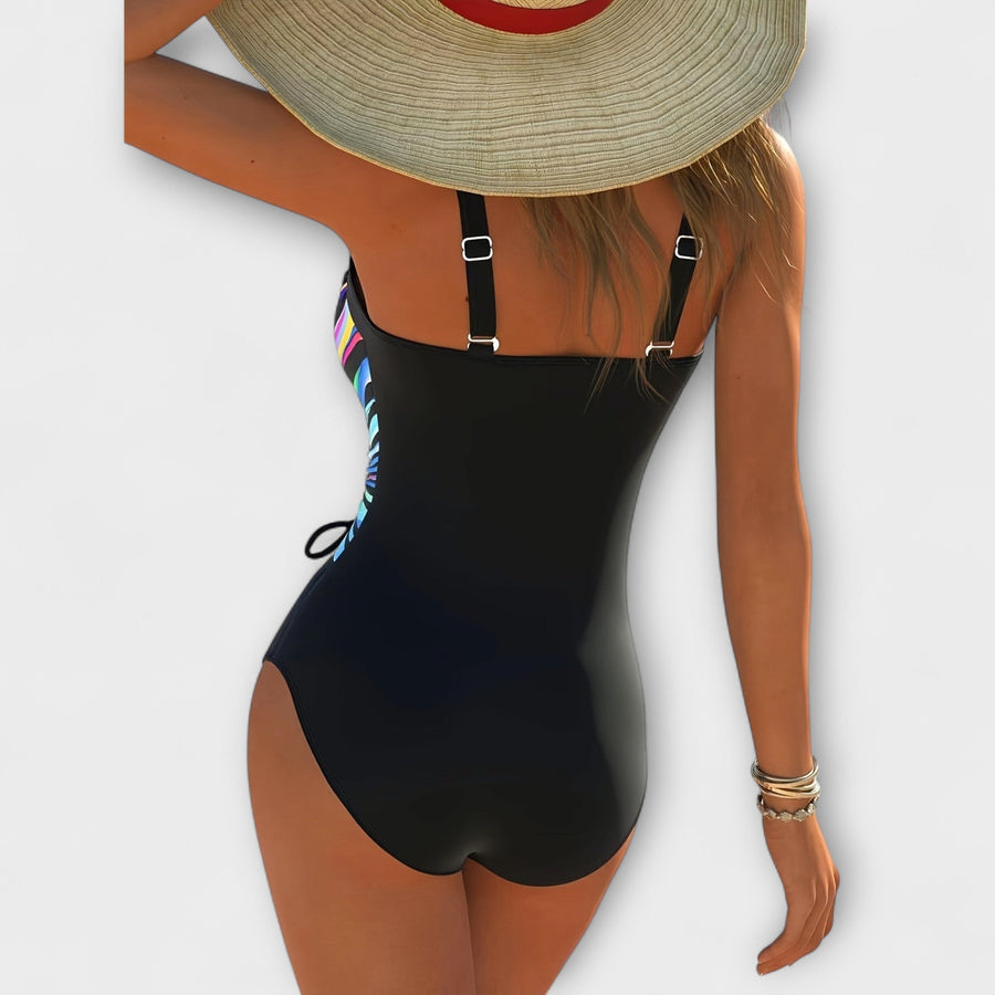 Cross-Front High-Stretch Swimsuit