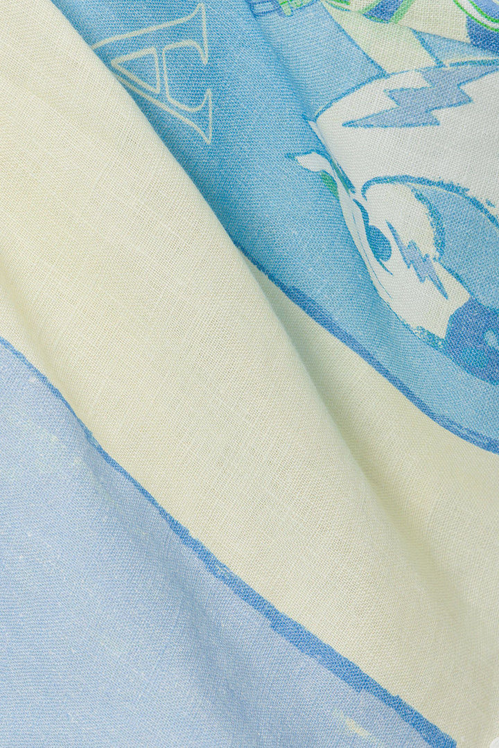 Pierre – Set mit bedrucktem Kurzarmhemd und Minirock mit seitlichem Knoten und welligen Säumen