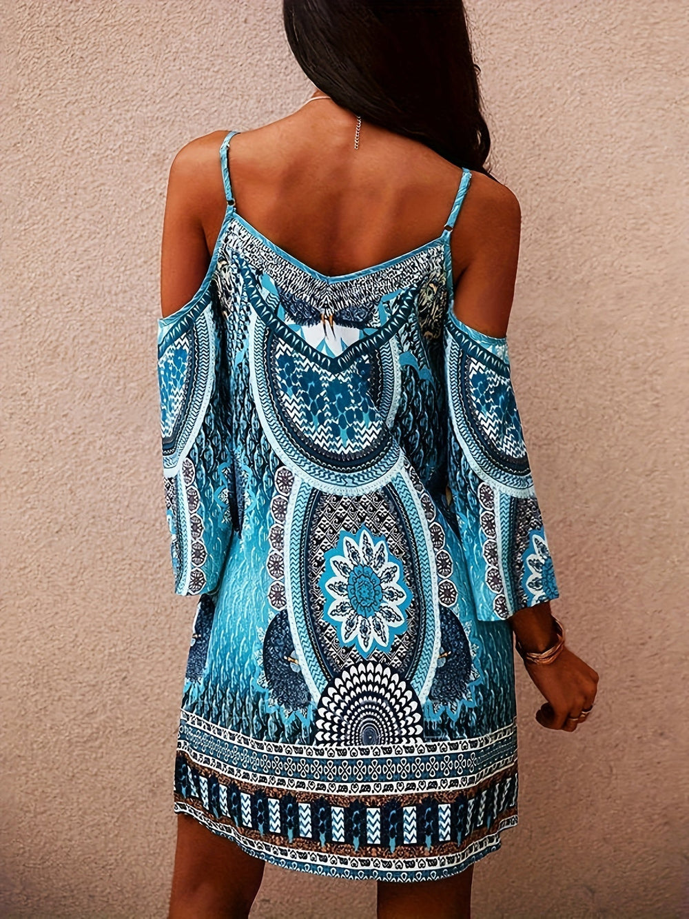 Ophelia | Boho-Tunika-Kleid mit Print