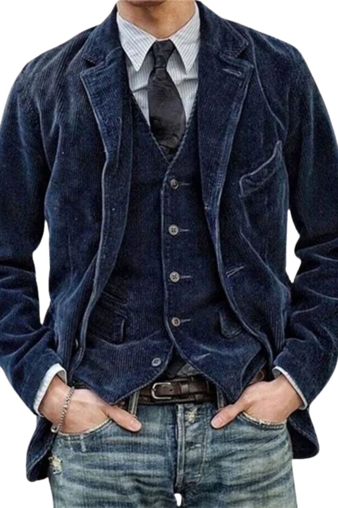 Jory Vintage Weste & Jacke - Blau