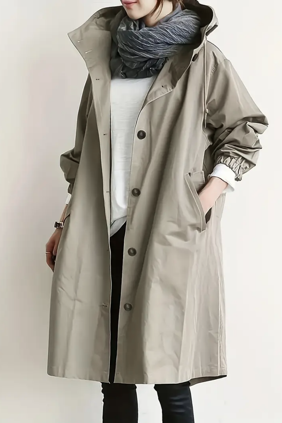 Dolly Modern Trench Coat Hellgrau