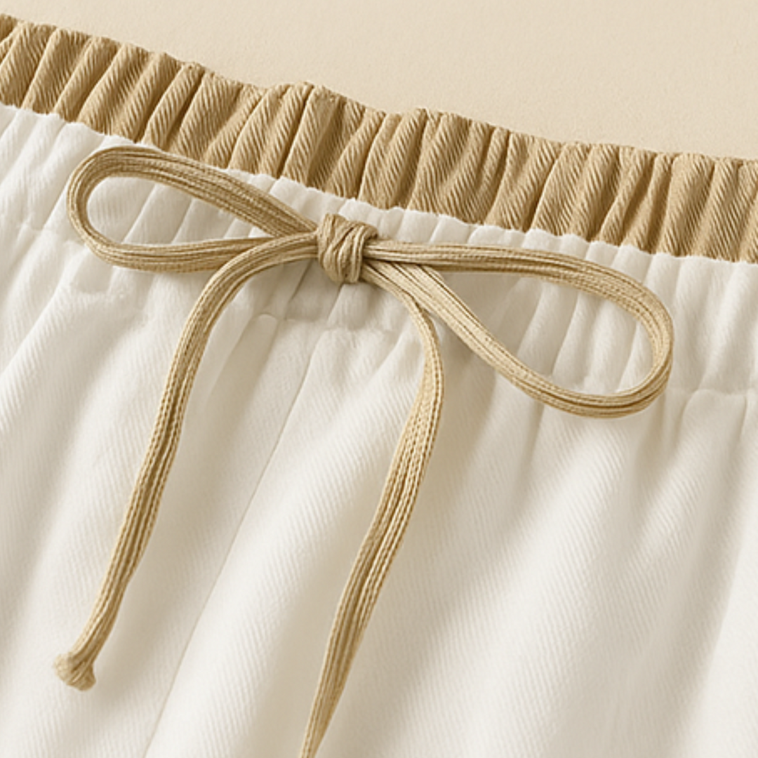 Yndira Leinenhose in Naturton -  Weiß