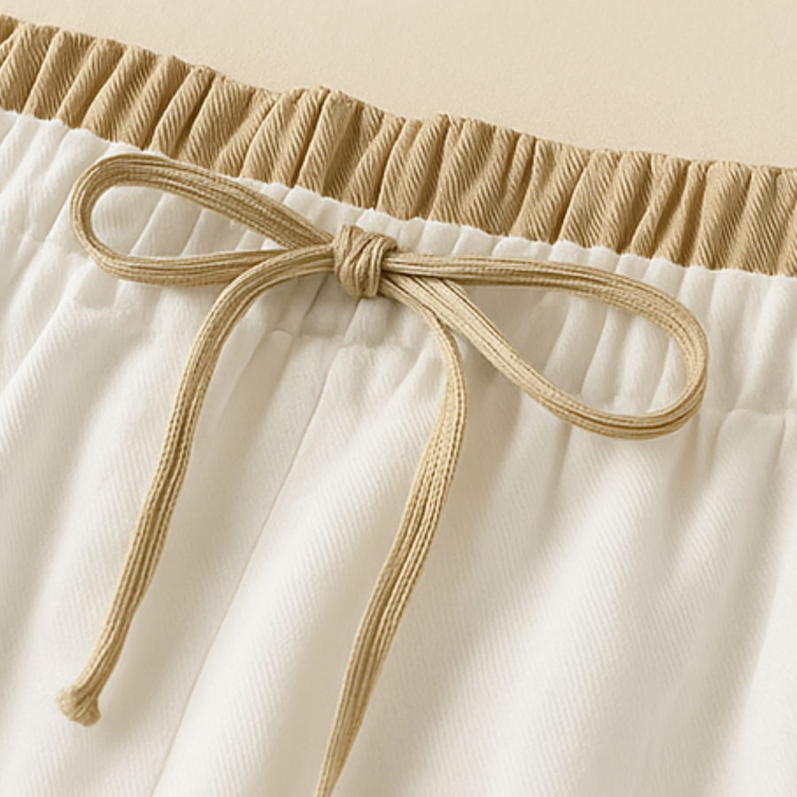 Yndira Breathable Lightweight Linen Tapered Pants - White