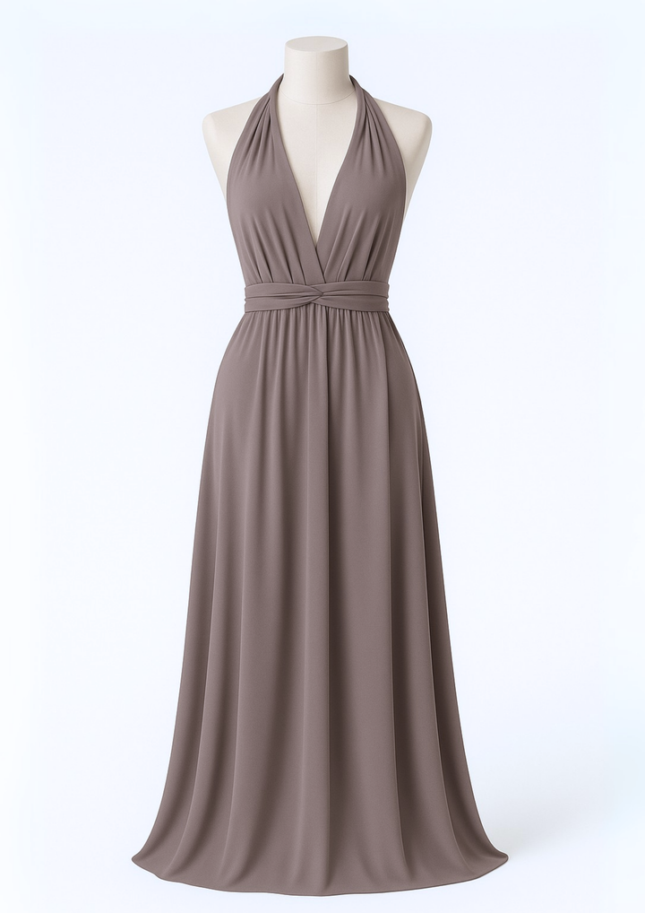 Nyxara Wandelbares Maxi-Kleid - Taupe
