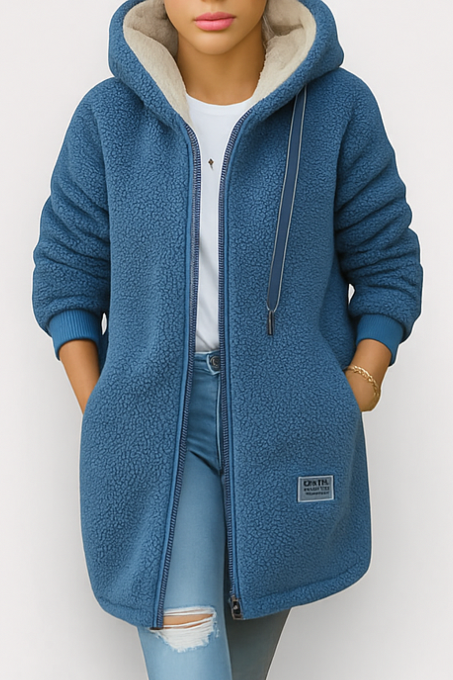 Serena Cozy Fleece Jacket Blau