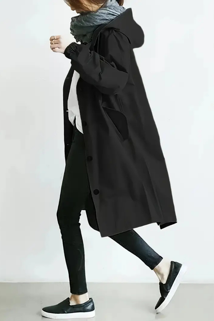 Dolly Modern Trench Coat Schwarz