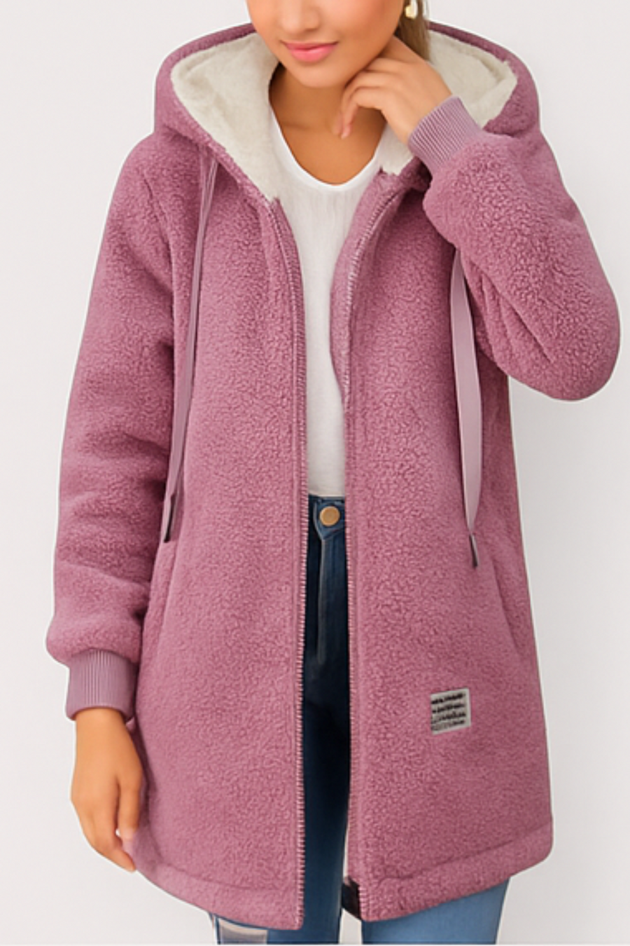 Serena Cozy Fleece Jacket Rosa