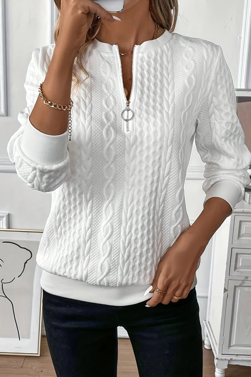 Melanie Vielseitiger Herbstpullover -  Weiß