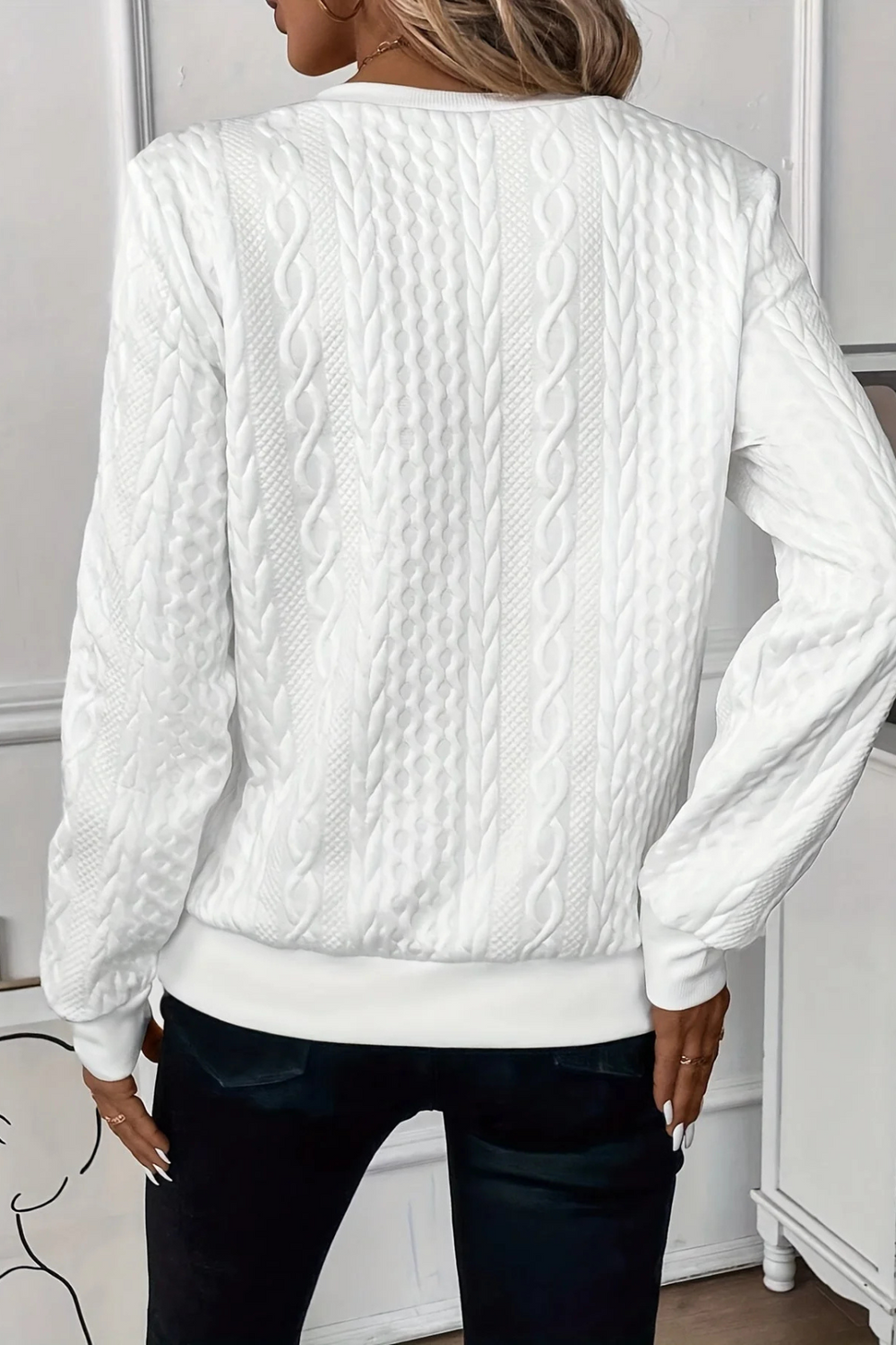 Melanie Vielseitiger Herbstpullover | Weiß