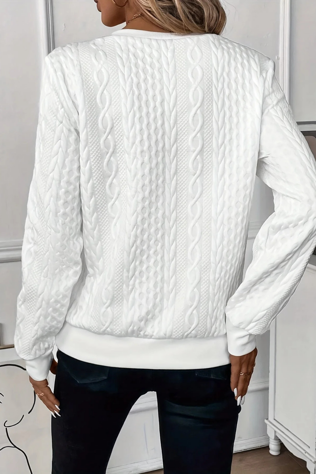 Melanie Vielseitiger Herbstpullover -  Weiß