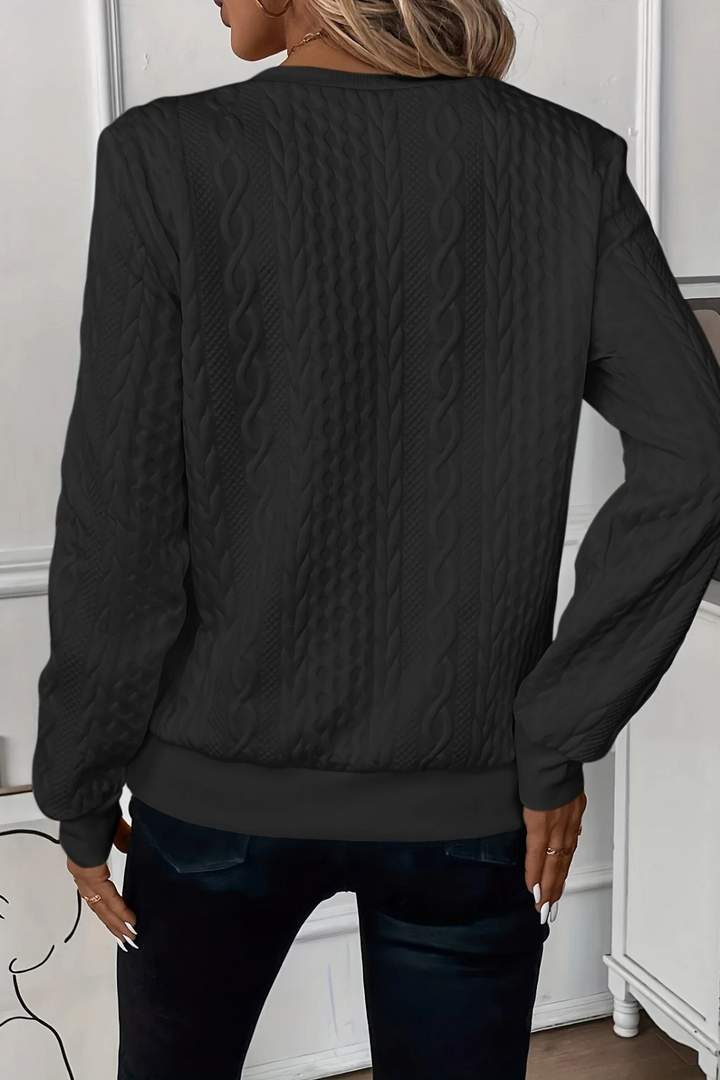 Melanie Vielseitiger Herbstpullover - Schwarz