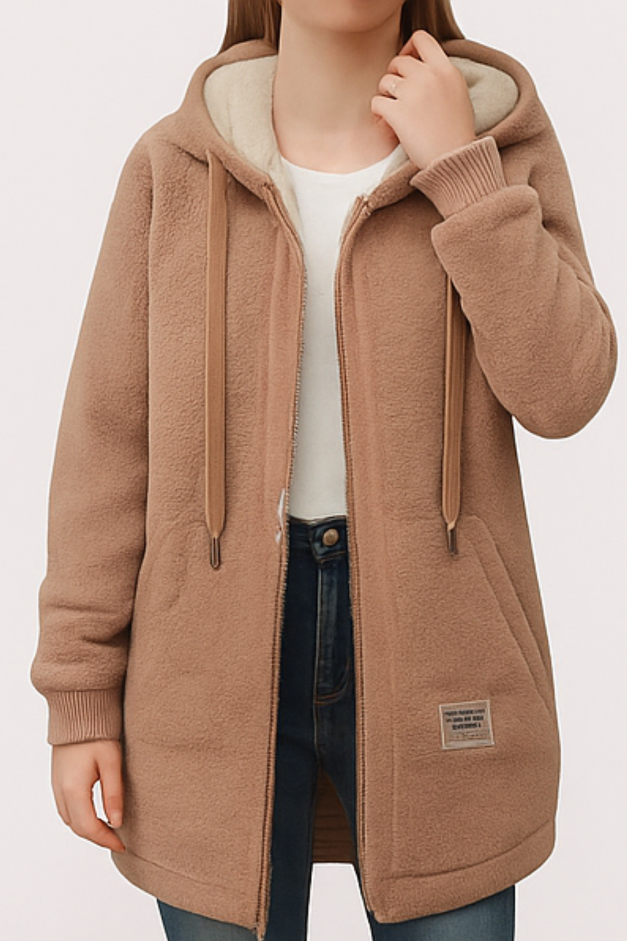 Serena Cozy Fleece Jacket Braun