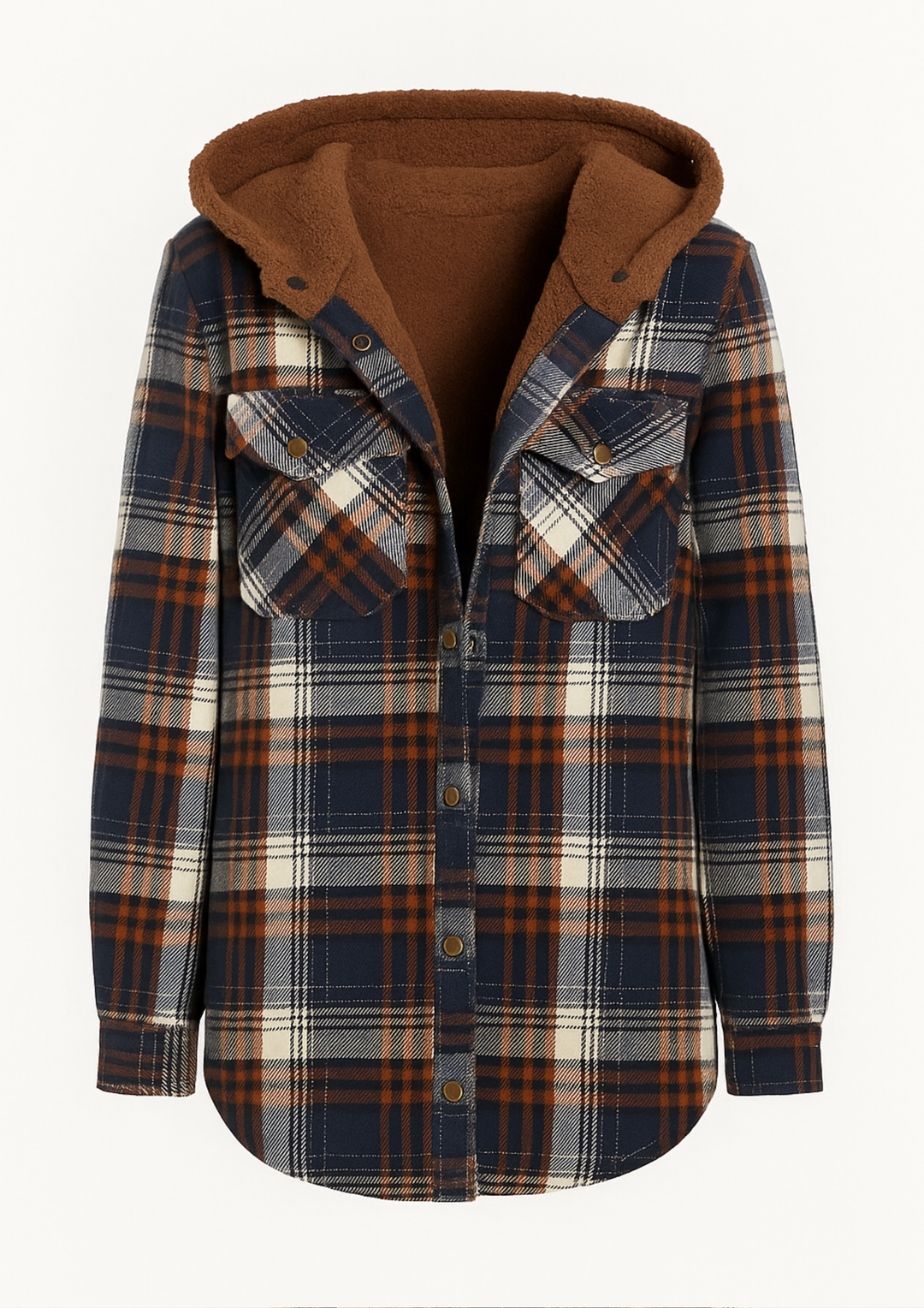 Yseldis Kariert gefütterte Fleece-Jacke - Blau