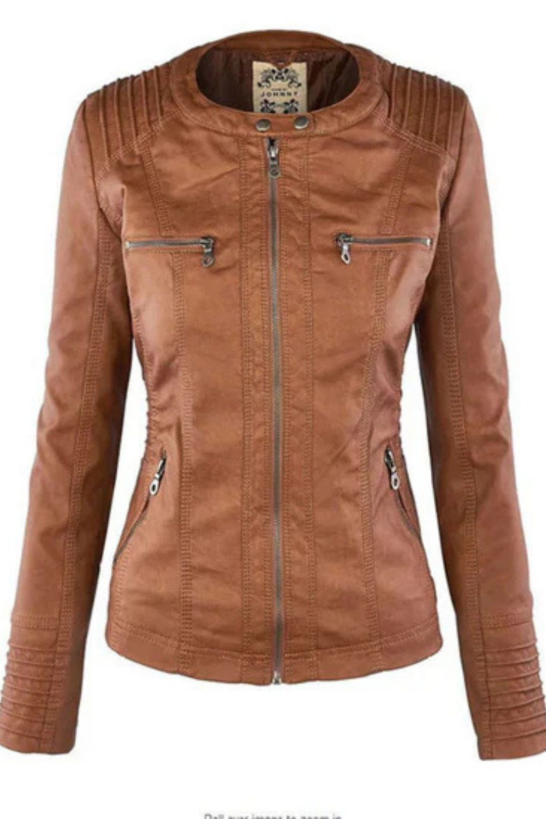 Eva Wetterfeste Damen-Lederjacke mit Kapuze - Khaki