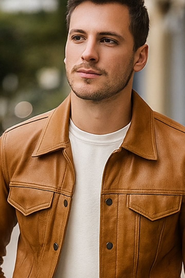 Robin Rider Lederjacke - Braun