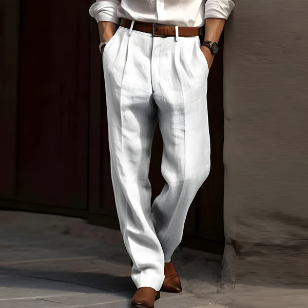 Alvric Klassische Leinenhose - Weiß